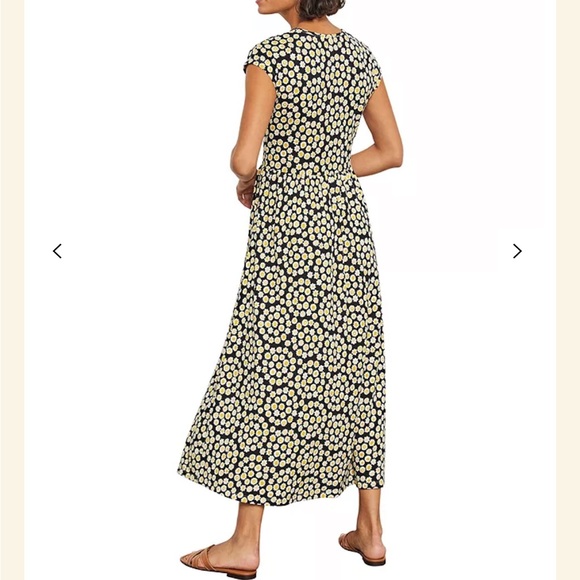 Boden Black and Yellow Floral Midi Dress - Picture 4 of 10